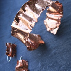 Textured Copper Torque Bracelet