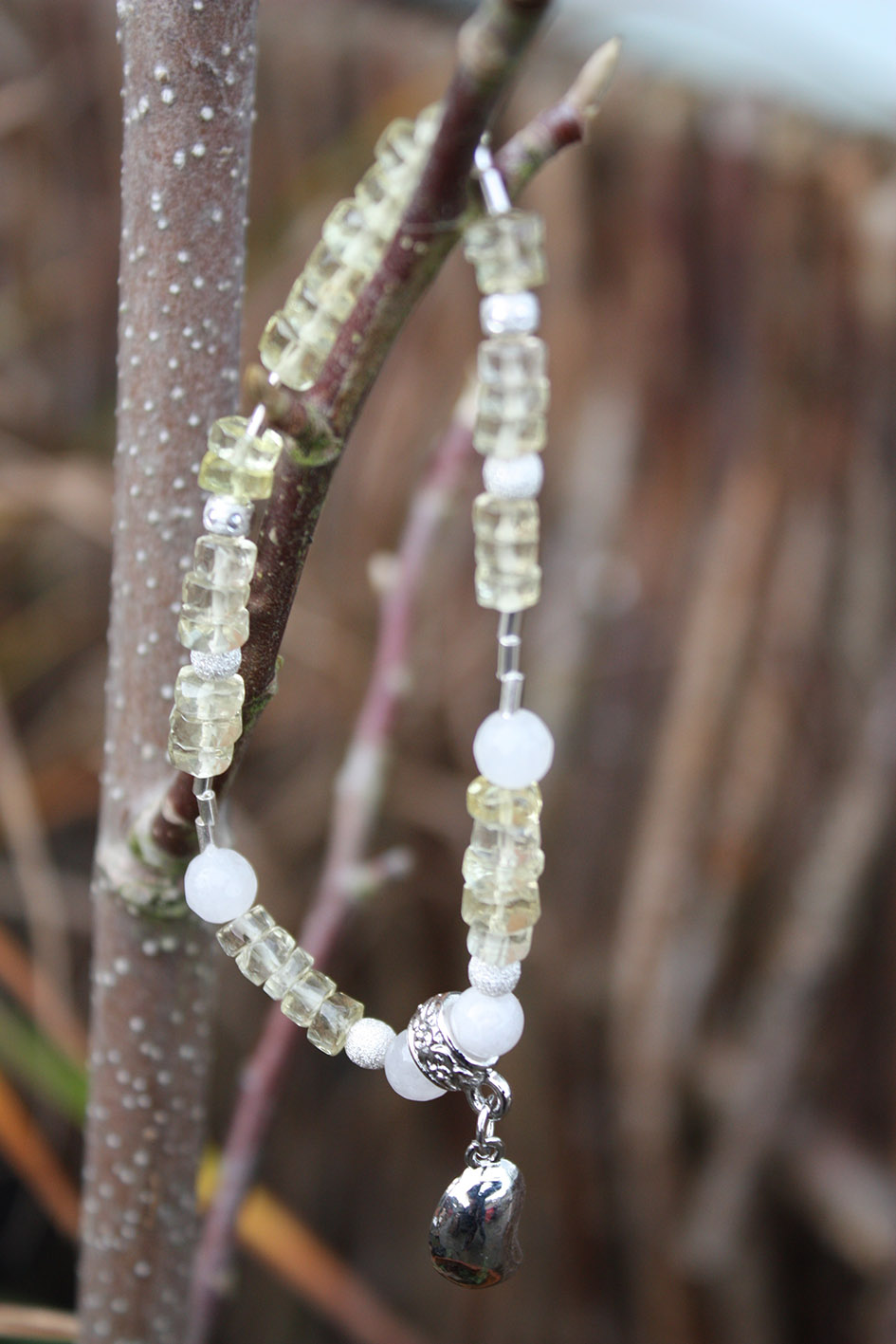 Lemon Topaz & Rainbow Moonstone Bracelet